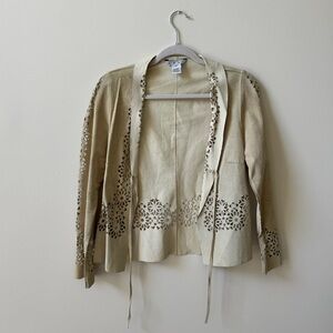 Cabi | XS | 100% Leather Blazer Cardigan